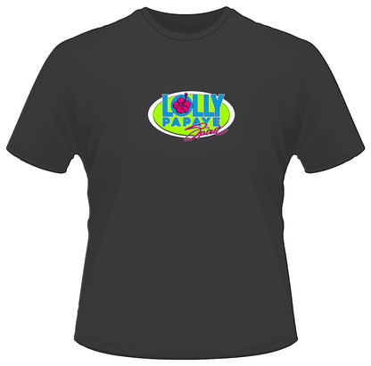 Lolly Papaye t-shirt col rond large logo vert anis poitrine